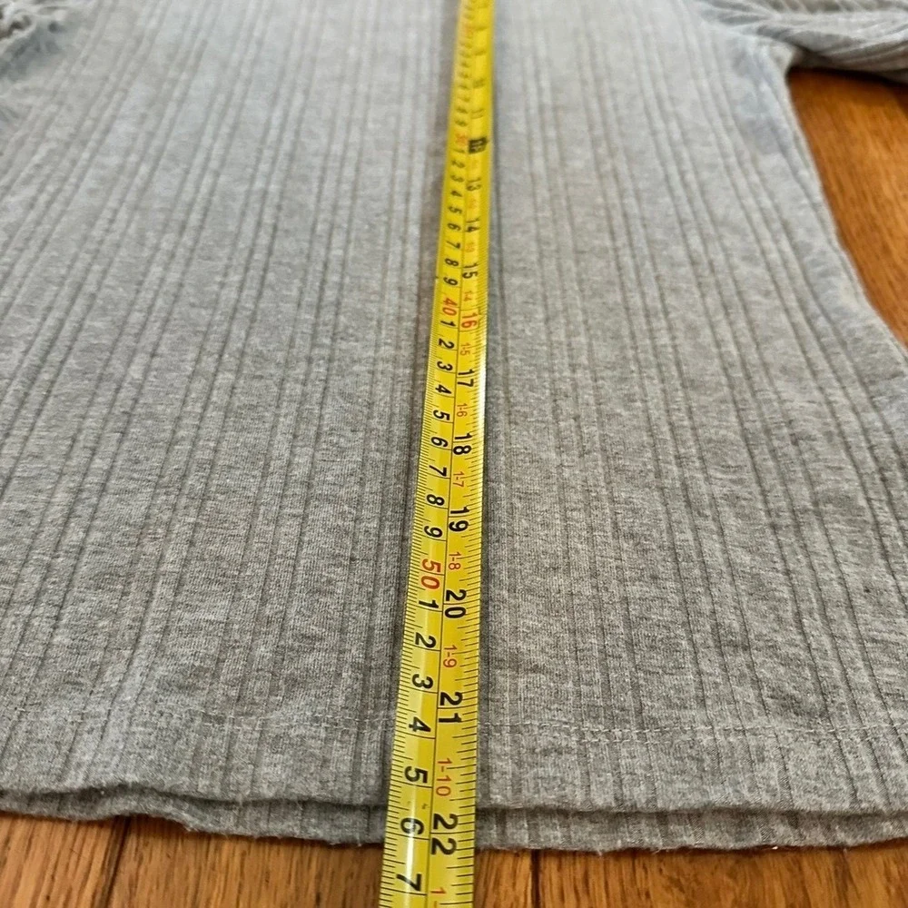 Women Philosophy Republic Clothing Grey size XS Ribbed Mock Neck Puff Sleeve Top